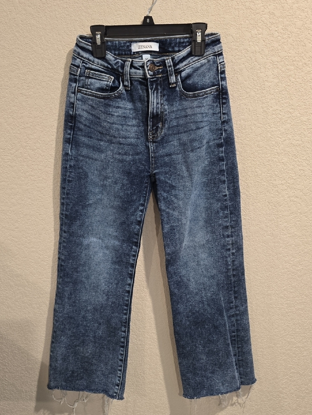 Zenana High Rise Raw Hem Straight Leg Jeans - 24